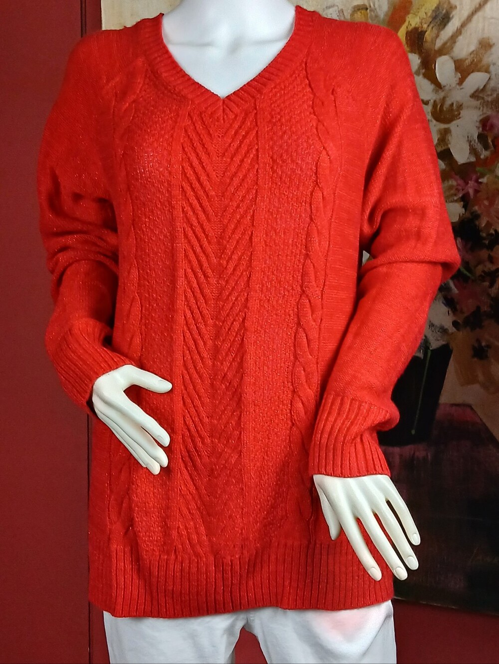 Faded Glory Red Knit Sweater - Women - Picture 2 of 6